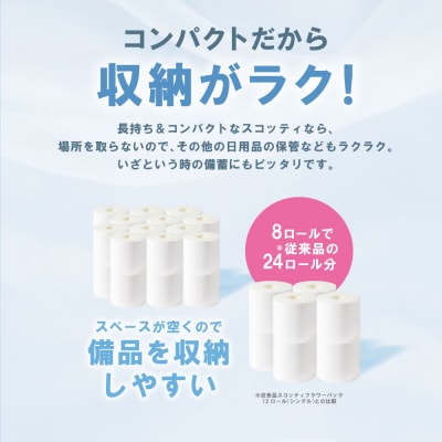トイレットペーパー シングル 4ロール 3倍巻き 日用品 スコッティ_186-6428