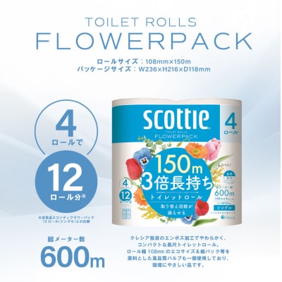 【令和8年熊本地震復興支援】トイレットペーパー 8ロールシングル スコッティ_186-6429