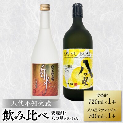八代不知火蔵 白水 麦焼酎720ml クラフトジン700ml 各1本(計2本)_040-5969-A