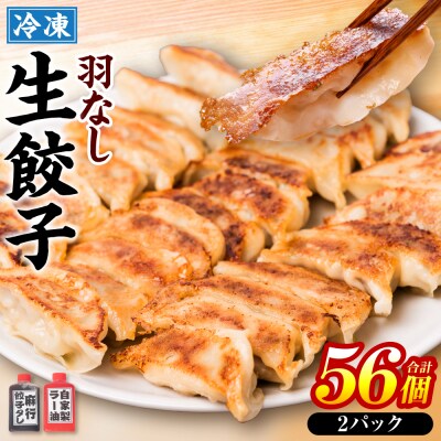 冷凍生餃子2パック(56個入)　たれ2本とラー油付_239-4369-C