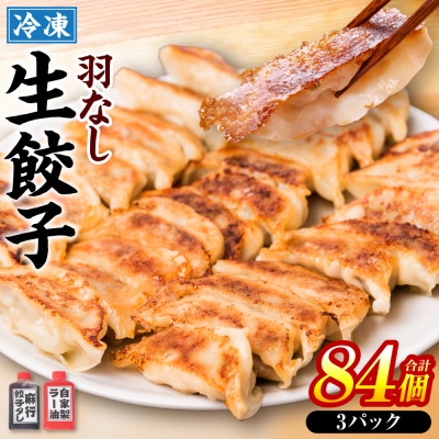 冷凍生餃子3パック(84個入)　たれ3本とラー油付_239-4370-B