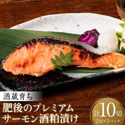 酒蔵育ち 肥後のプレミアムサーモン 酒粕漬け 2切入×5パック_257-6070