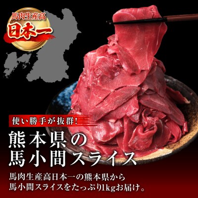 馬小間スライス 1kg (500g×2) ジビエ 馬肉_212-5239
