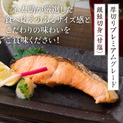 厚切り プレミアムグレード 銀鮭 切身 (甘塩) 1kg 約500g×2パック_257-6526-A