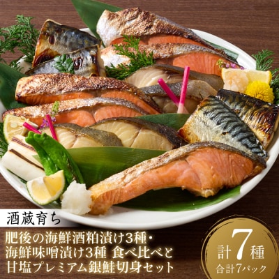 海産物の一心太助オススメセット(粕漬け3種と味噌漬け3種と甘塩プレミアム銀鮭)_257-6536-A