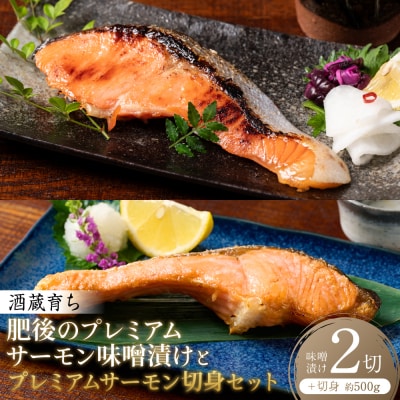 酒蔵育ち肥後のプレミアムサーモン味噌漬け2切×1プレミアムサーモン切身 約500g_257-6772
