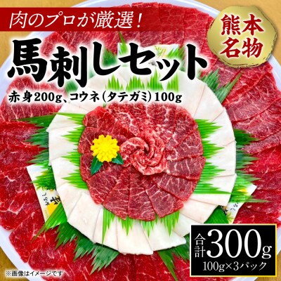 肉のプロが厳選!熊本名物! 馬刺しセット 計300g_227-4132-B