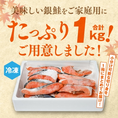 【訳あり】 銀鮭 切り身 合計 1kg_045-6128-A
