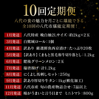 【全10回】 八代市堪能定期便 晩白柚 肥後グリーン メロン トマト _183-5043-H