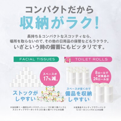 【毎月定期便】ティッシュ16箱+トイレットペーパーダブル16ロールスコッティ全6回_186-6672