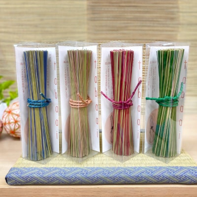 置きいぐさ(タバーイ)4本セット(赤、青、緑、ピンク)_024-4649