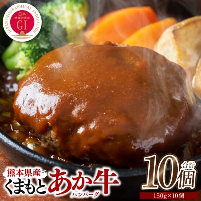 GI認証 くまもとあか牛100%使用 くまもとあか牛ハンバーグ 150g×10個_229-6706