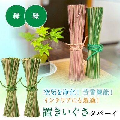 置きいぐさ(タバーイ)2本セット 緑×緑_024-4648-GG-B