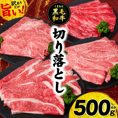 【訳あり】くまもと黒毛和牛 切り落とし 合計500g (250g×2パック)_233-7006