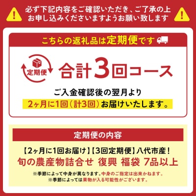 【定期便3回】【2ヶ月に1回お届け】八代市産!旬の農産物詰合せ 福袋 7品以上_065-5045-A