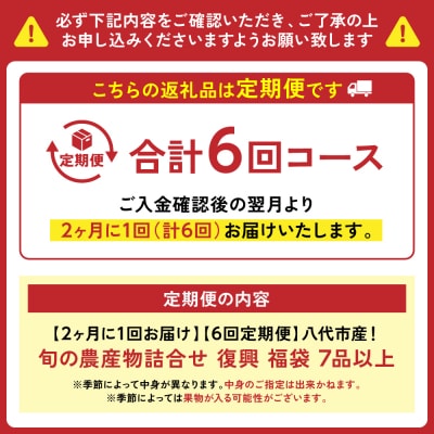 【定期便6回】【2ヶ月に1回お届け】八代市産!旬の農産物詰合せ 福袋 7品以上_065-5047-A
