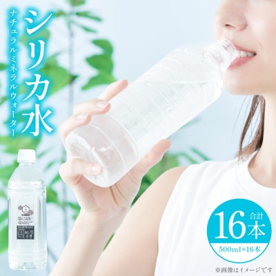 八代市 オリジナルデザインラベル シリカ水 500ml×16本 ミネラルウォーター_306-6823
