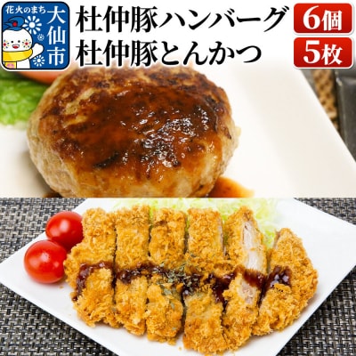 産 杜仲豚ハンバーグ6個・とんかつ5枚セット【長沼商店】|22_dkb-180101