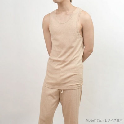 nayuta メンズ リラクシングウェア タンクトップ ブラウン M|22_hmn-050101ab
