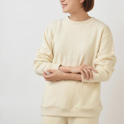 nayuta 裏起毛あったか スウェットシャツ 生成【L】|22_hmn-070101ac