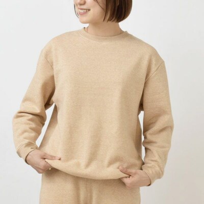 nayuta 裏起毛あったか スウェットシャツ ブラウン【L】|22_hmn-070101bc