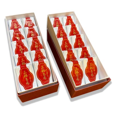 三杯もちミニ(赤あん) 10個 詰め合わせ×2箱【菓子司つじや】|22_dkb-320201