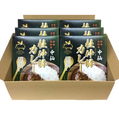 杜仲豚カレー 中辛 6食セット【物産中仙】|22_bns-090601