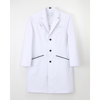 男子シングルドクターコート【M】聴診器専用ポケット付 SD-3350|22_nhk-040101b