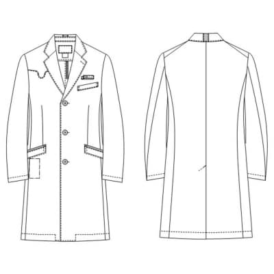 男子シングルドクターコート【L】聴診器専用ポケット付 SD-3350|22_nhk-040101c