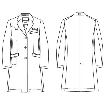 女子シングルドクターコート【EL】聴診器専用ポケット付 SD-3360|22_nhk-050101e