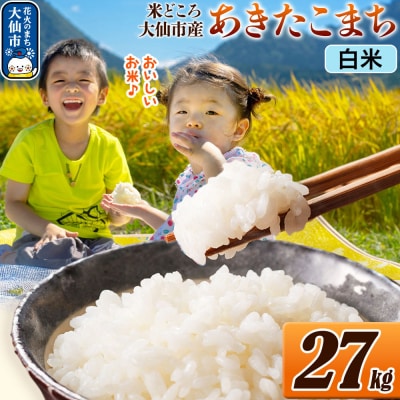 米 あきたこまち【白米】令和7年産  27kg(27kg×1袋)|22_ssn-062701h