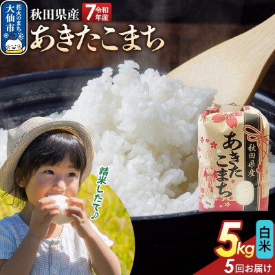 定期便5ヶ月 白米 あきたこまち 5kg 秋田県産 令和7年産|22_kml-010505