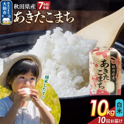 定期便10ヶ月 白米 あきたこまち 10kg 秋田県産 令和7年産|22_kml-011010