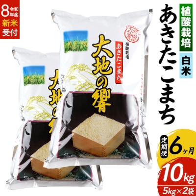 R8年産《定期便6ヶ月》植酸栽培あきたこまち「大地の響」10kg 白米|22_aks-211006s
