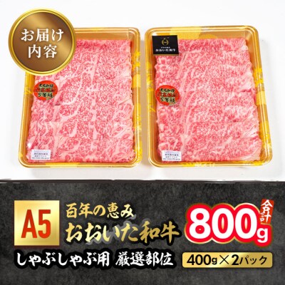 百年の恵み おおいた和牛 A5 しゃぶしゃぶ用 厳選部位 (800g) 