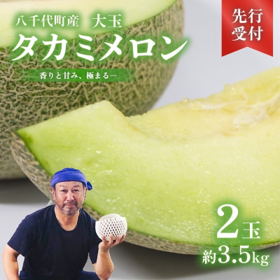 【先行受付2026年6月上旬以降発送】八千代町産 タカミメロン 2玉 約3.5kg[AX039ya]