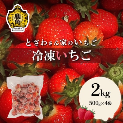 鹿角産 冷凍 いちご 2kg(500g×4袋)【とざわさん家のいちご】