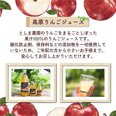 鹿角産 高原りんごジュース 300ml×12本【としま農園】