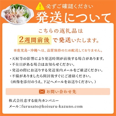 《冷凍》贅沢きりたんぽ鍋 セット(2～3人前)※野菜なし【恋する鹿角カンパニー】 