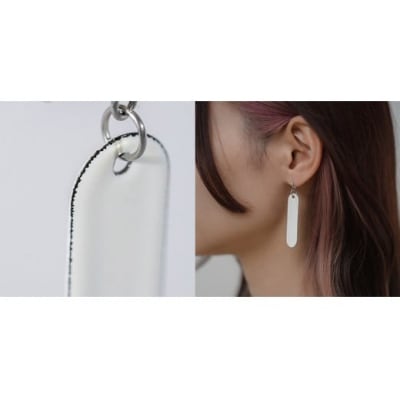 【Unomismo】琺瑯アクセサリー 「BP2(ボールピアス45)」　ホワイト