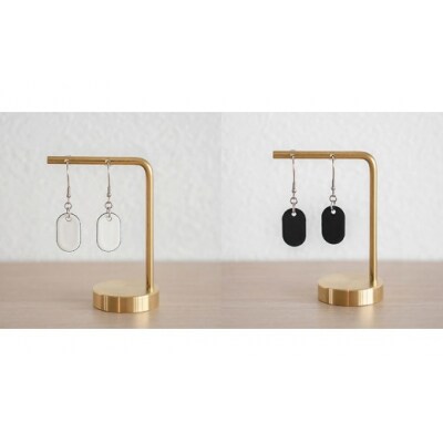 【Unomismo】琺瑯アクセサリー 「BP3(U字ピアス20)」　ホワイト