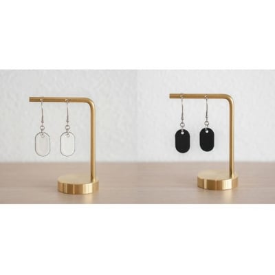 【Unomismo】琺瑯アクセサリー 「BP3(U字ピアス20)」　ブラック