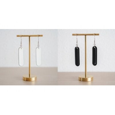 【Unomismo】琺瑯アクセサリー 「BP4(U字ピアス45)」　ブラック