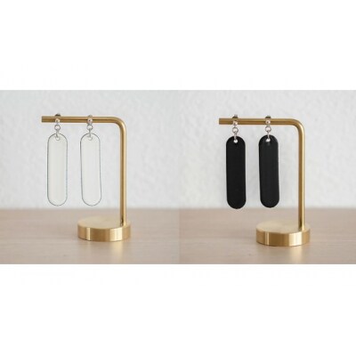 【Unomismo】琺瑯アクセサリー 「BE2(イヤリング45)」　ブラック