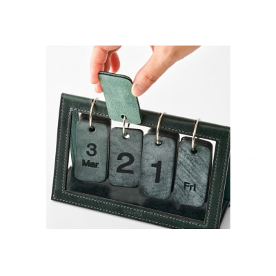 SOMES 万年カレンダー (グリーン)DU-30-ro ソメスサドル 12260810-a  ◎