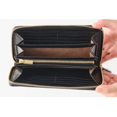 SOMES ラウンド 長財布 (ブラック)PT-81 [ソメスサドル 12260814-b]  ◎