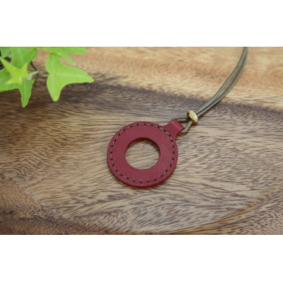 レザーグラスホルダー(ステッチ有)赤