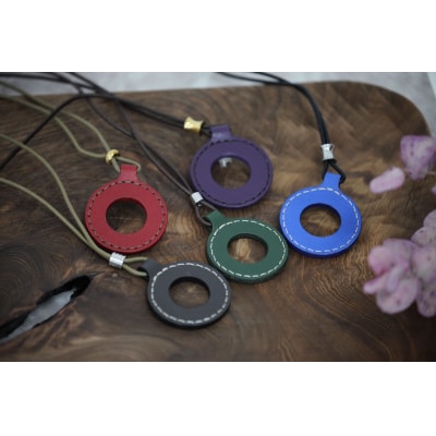 レザーグラスホルダー(ステッチ有)赤