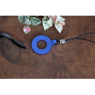 レザーグラスホルダー(ステッチ無)青