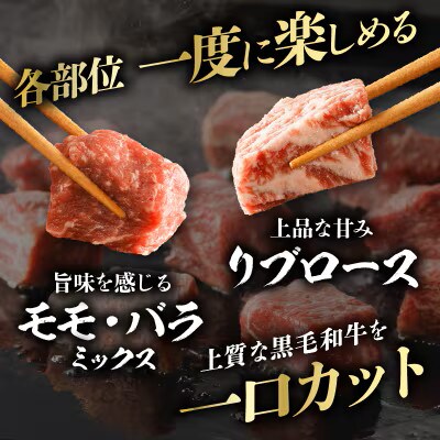 【訳あり】宮崎県産 黒毛和牛(経産牛) 3種サイコロステーキ 合計1kg【T025-0175】(都農